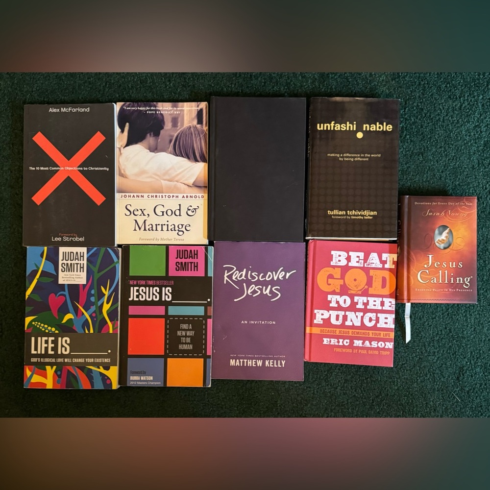 Lot of (9) religious books
